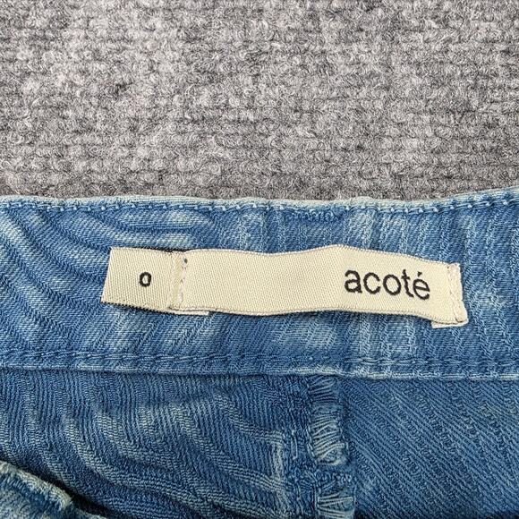 Acote Skinny Jeans Womens 0 Blue Textured Swirl Pattern Denim Casual Streetwear - Picture 3 of 16